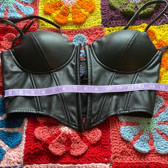 Windsor Black Faux Leather Crop Top - Picture 5 of 7